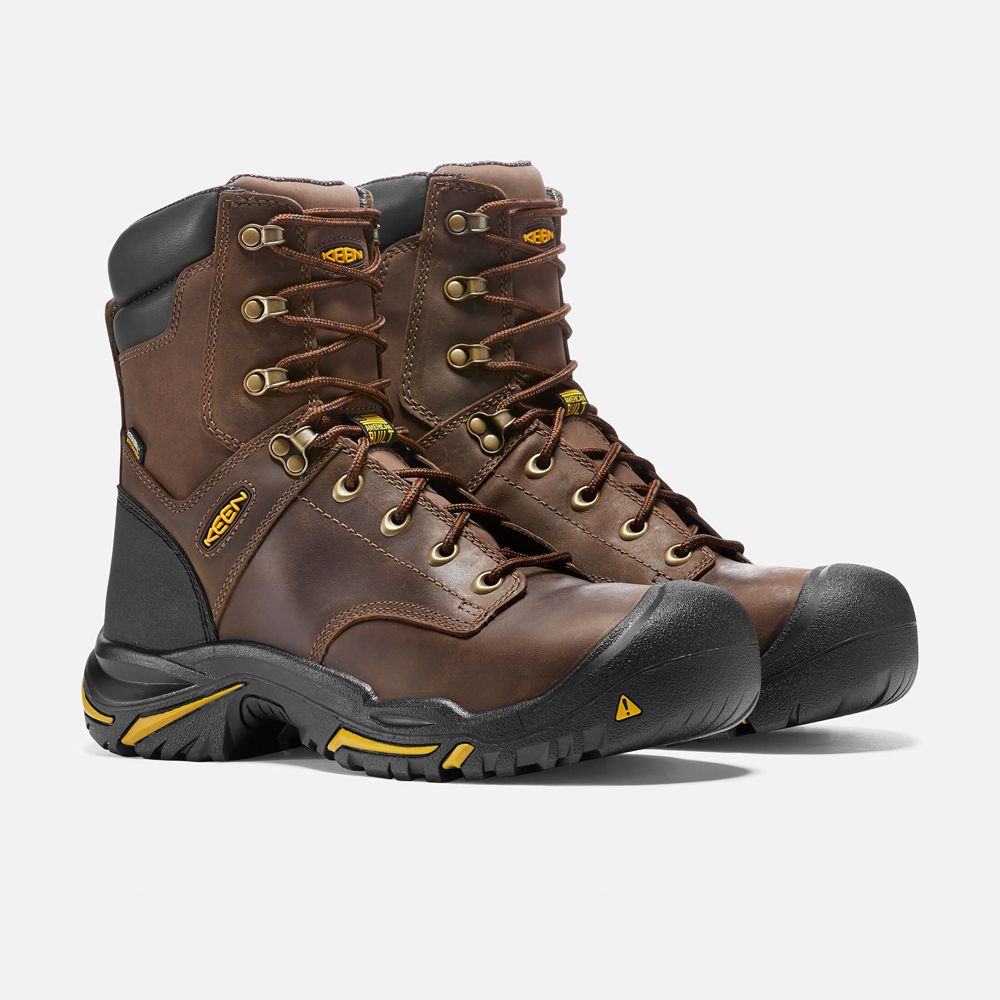 Keen Trekking Bot Erkek Kahverengi - Mt Vernon 8\" (Steel Toe) - Türkiye QCLP71823